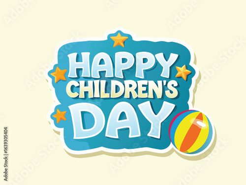 A variety of children's day stickers with bright colors and joyful designs, perfect for celebrating the occasion