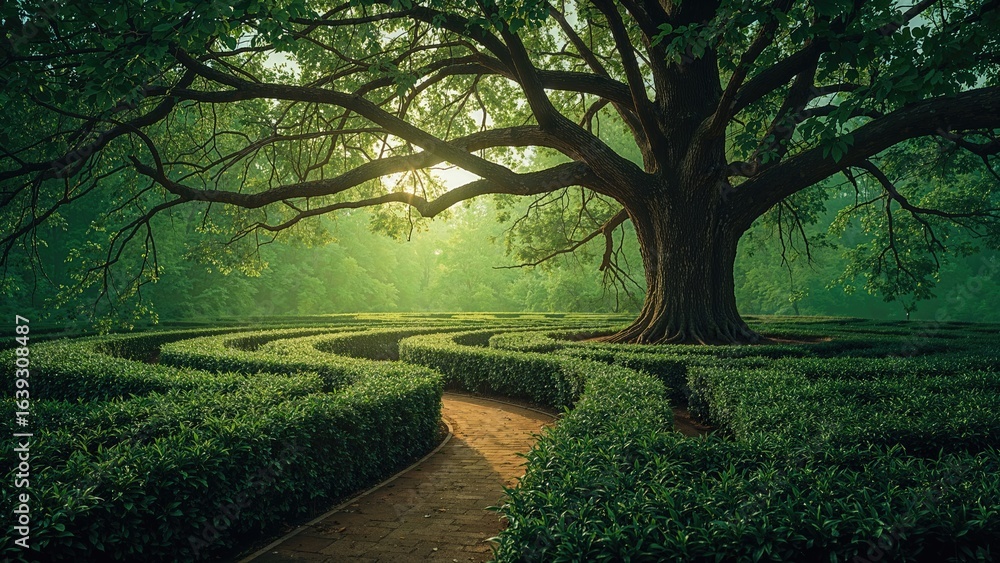 Naklejka premium Trace the green trail to solve the maze