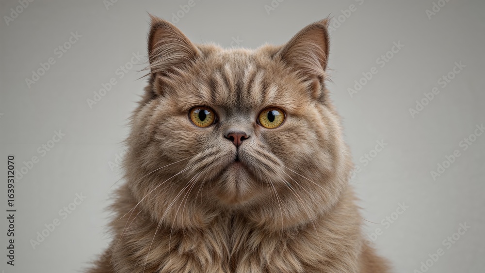 Fototapeta premium Close-up of a short-haired feline with a plush coat