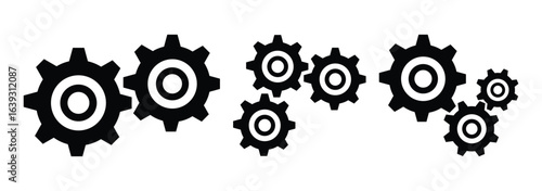 Gear setting icon set. Cogwheel. Gear icons. Progress or construction concept. Settings and Tools Gear Icon. Vector illustrator
