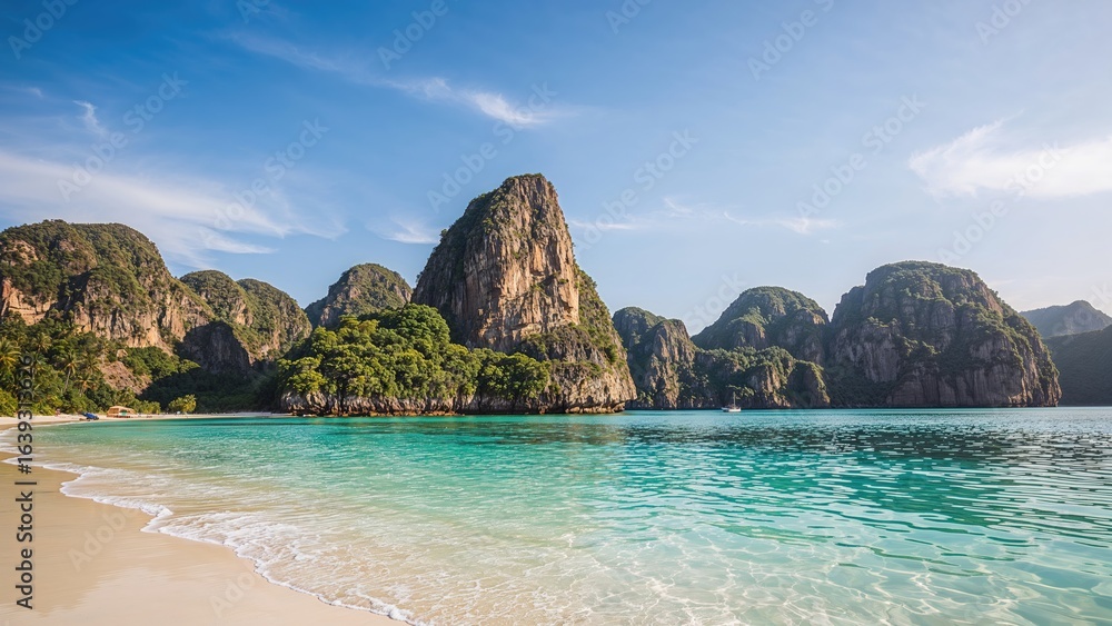 Fototapeta premium Isolated Rock in Coastal Waters