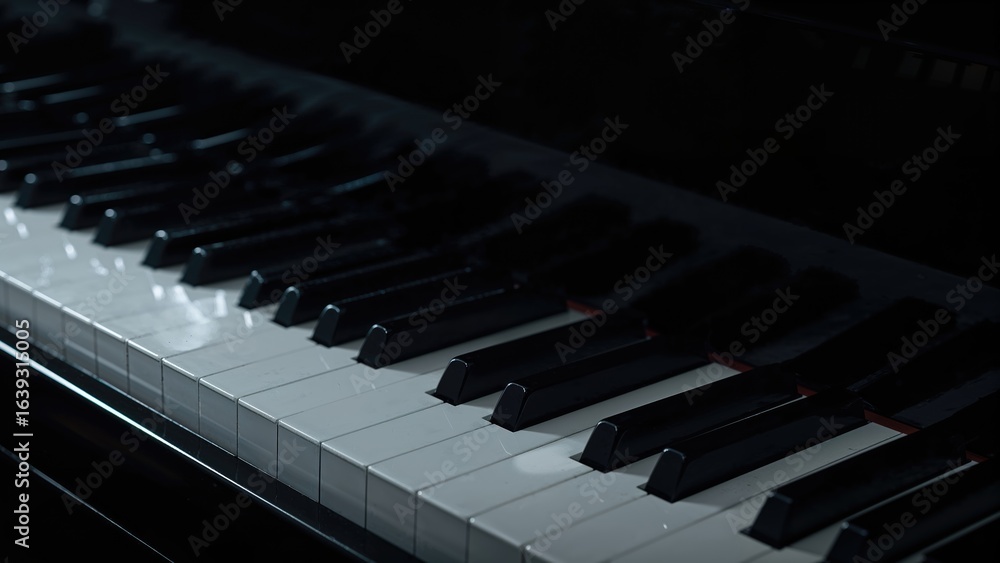 Piano Keyboard in Black and White Tones Background Piano Keyboard in Black and White Tones Background