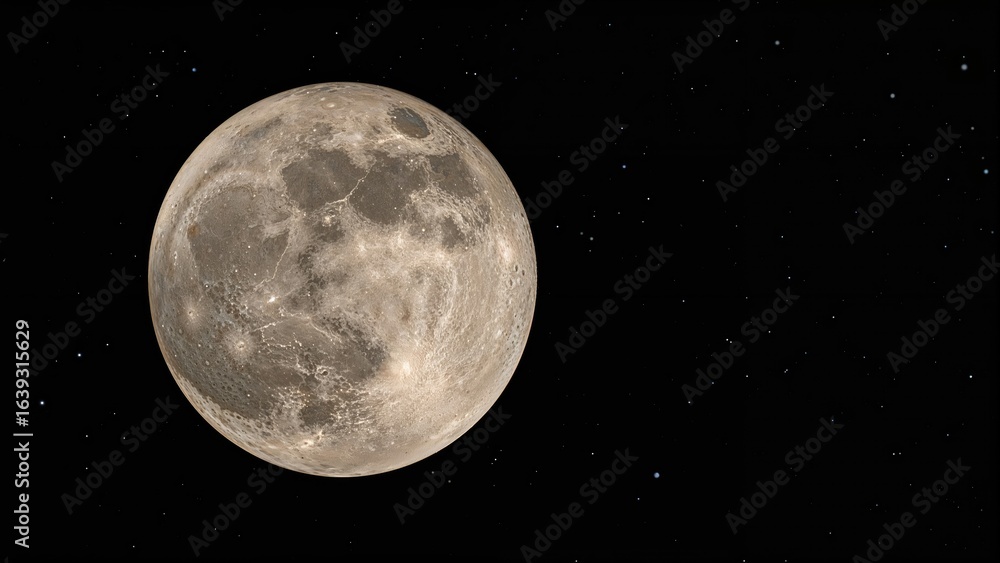 Fototapeta premium Night close-up capturing the entire moon