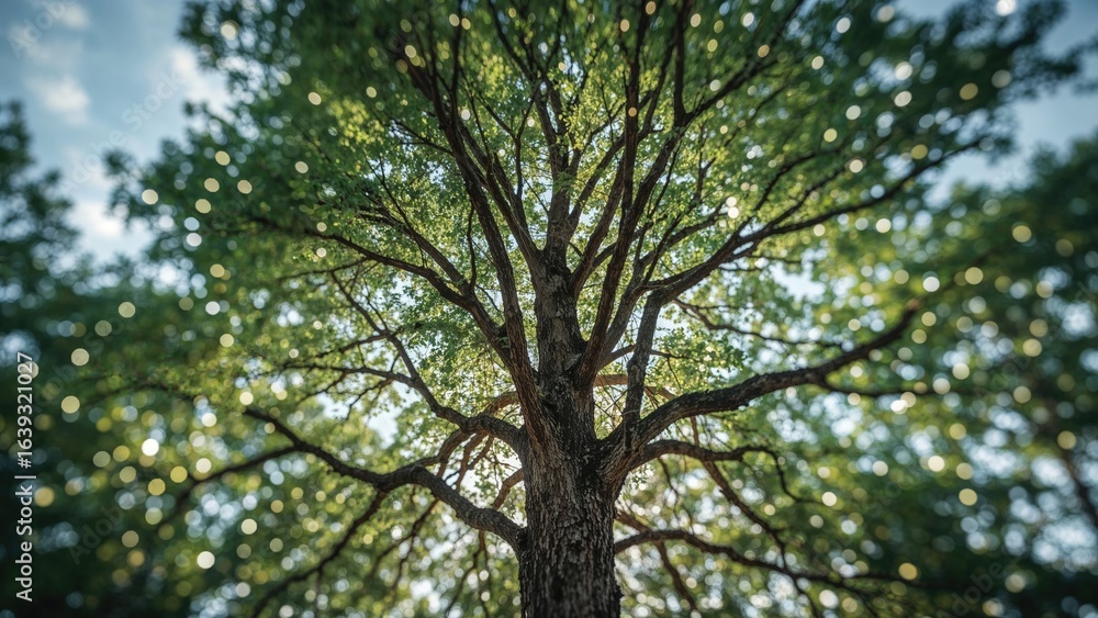 Fototapeta premium Blurred Background Featuring Tree Lights in Daylight Bokeh