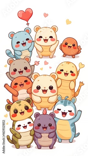 Wholesome Family of Cartoon Animal Stickers