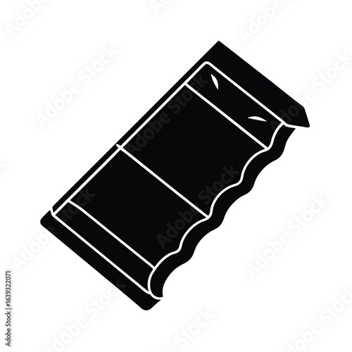 bitten chocolate bar silhouette flat style vector image