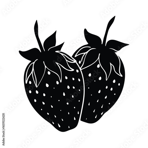 chocolate dipped strawberries silhouette vector concept