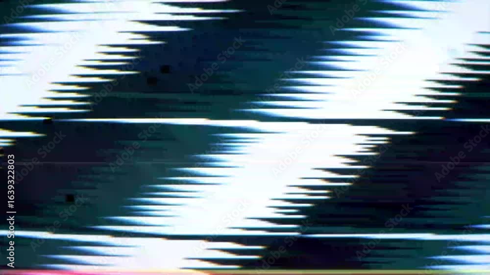 Close-up of shimmering blue and cyan TV static with flickering magenta lines. A perfect background for conveying signal interruption or digital noise.