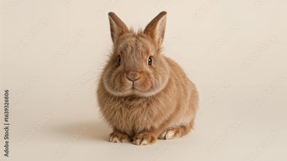 Obraz premium Adorable brown bunny isolated with colorful clarity