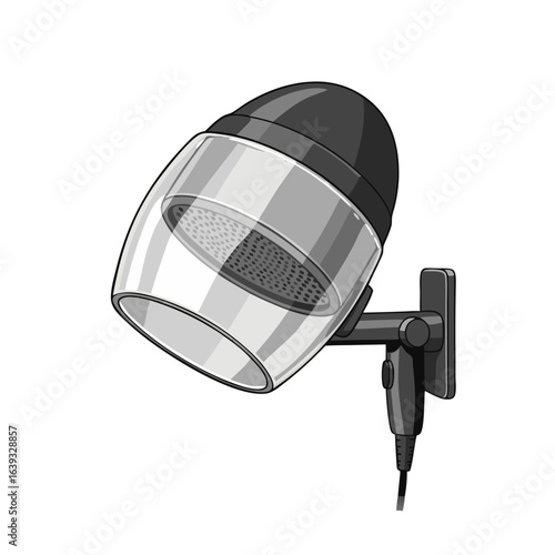 Electric hood dryer for drying and heating hair in salons
