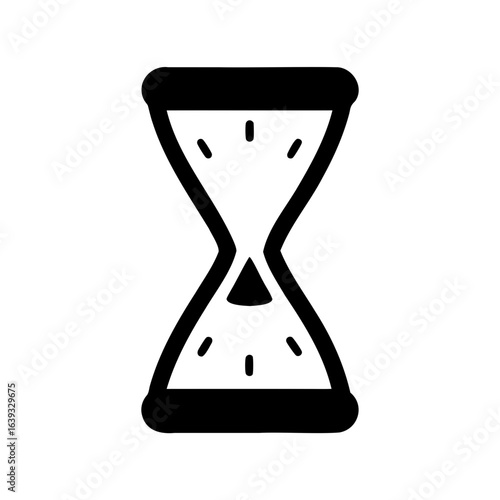 Black and white hourglass illustration representing time running out and deadlines