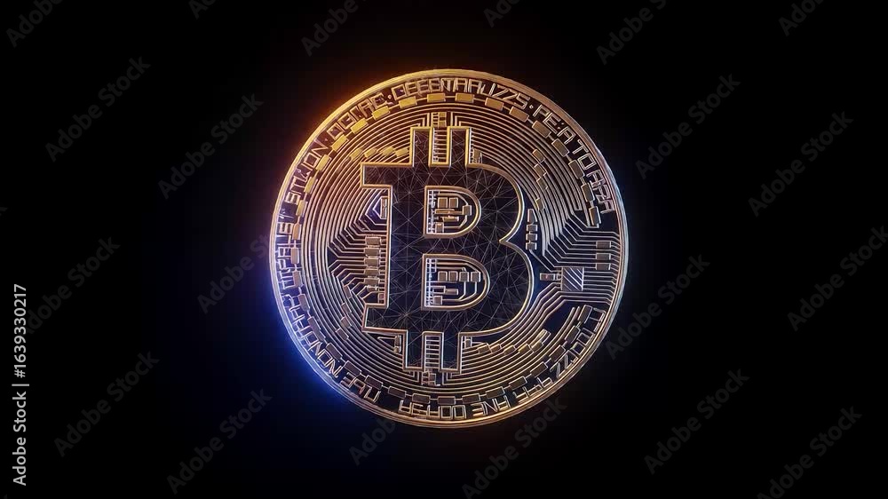 digital bitcoin cryptocurrency coin looping animation digital bitcoin cryptocurrency coin looping animation