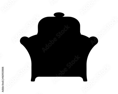 Elegant Black Silhouette of a Wingback Chair with a Classic Design