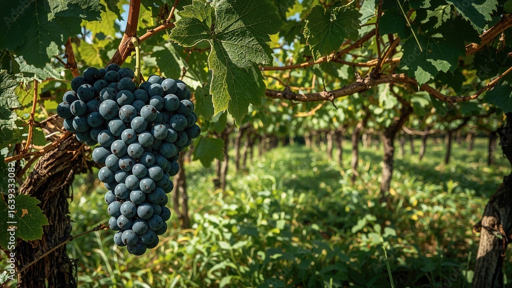 custom made wallpaper toronto digitalCluster of grapes growing on a green farm vine in a natural garden setting