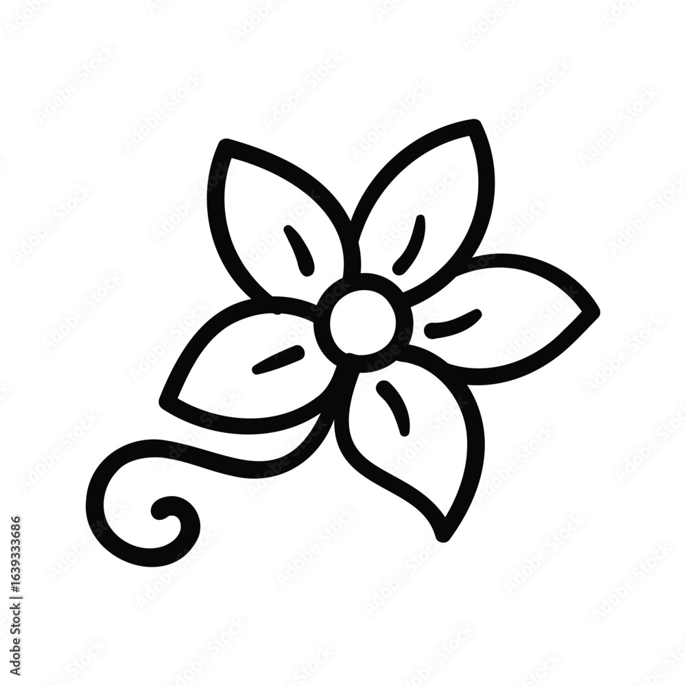 Hand drawn flower outline element icon Hand drawn flower outline element icon