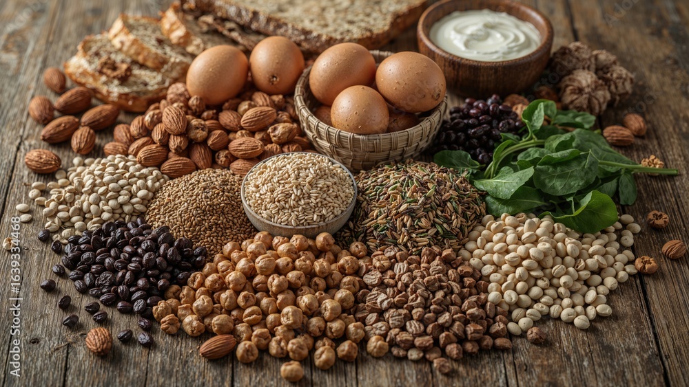 Obraz premium Sources of Biotin in Nature