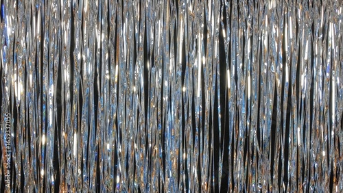 Shiny Silver Fringe LED Curtain Ideal for Parties and Holidays