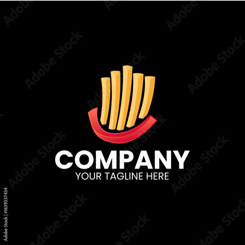 Minimal French Fries Logo Vector Illustration for Fast Food and Snack Branding