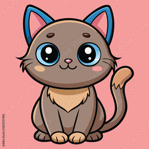 Playful and Adorable Kitten Character Illustration