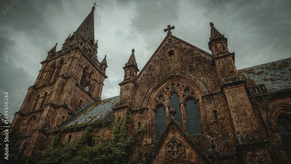 Fototapeta premium Historic Chapel Clock Featuring The Drost Visual Effect