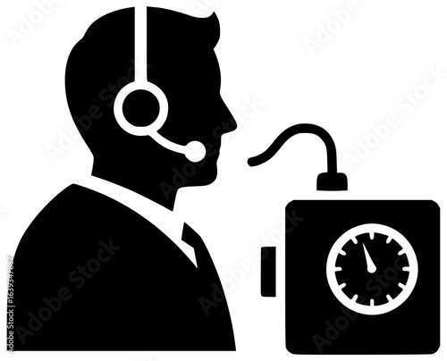 Audiometer in a silent room with a doctor and medical equipment and headphones