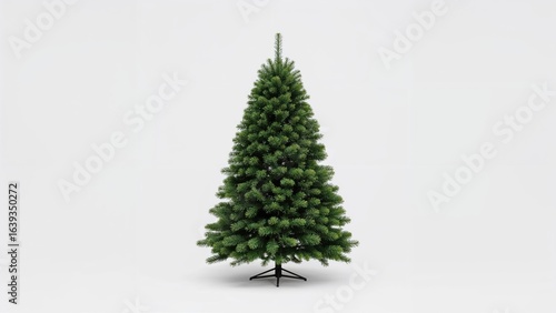 Festive evergreen tree on a plain white surface