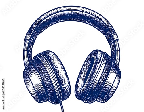 Wallpaper Mural Vintage headphones graphic Torontodigital.ca