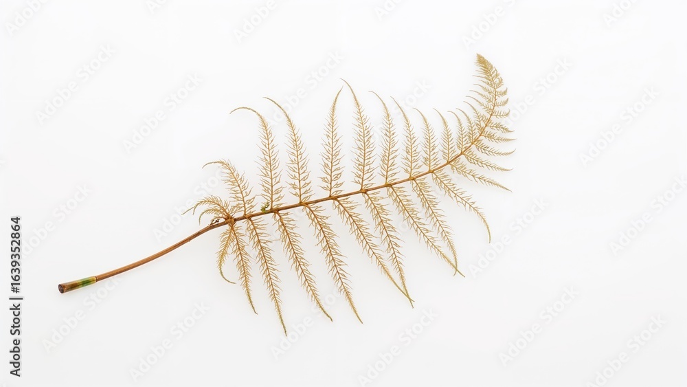 Obraz premium Single Fern Leaf Isolated on White