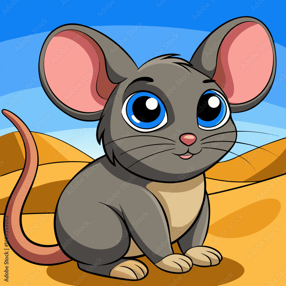 Naklejka premium cartoon mouse with a ball