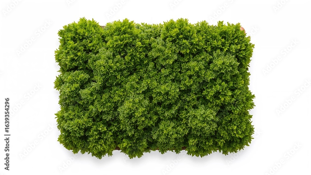 Fototapeta premium Green moss rim isolated against a white surface, top angle