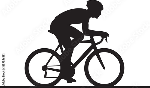 Silhouette of cyclist riding a road bike