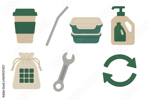 Sustainable lifestyle choices encourage eco-friendly habits through reusable containers and tools in daily activities