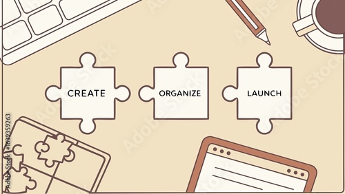 Creative Process Puzzle with Words for Planning and Organization