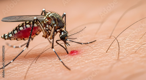 Wallpaper Mural Mosquito Biting Human Skin: Disease Vector Macro Torontodigital.ca