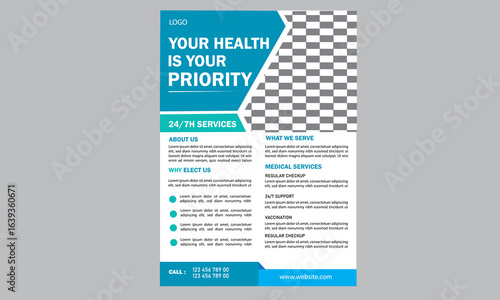 corporate minimal medical business flyer design template