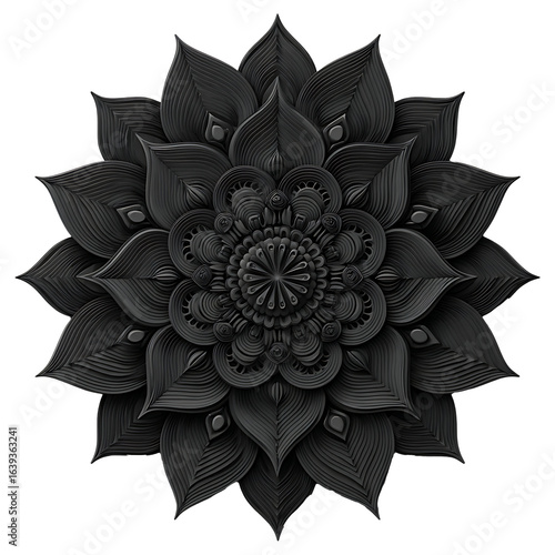 Elegant Black Mandala Design Element.