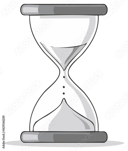 Stylized Sand Timer Illustration of Time Passing Deadline Countdown Cartoon