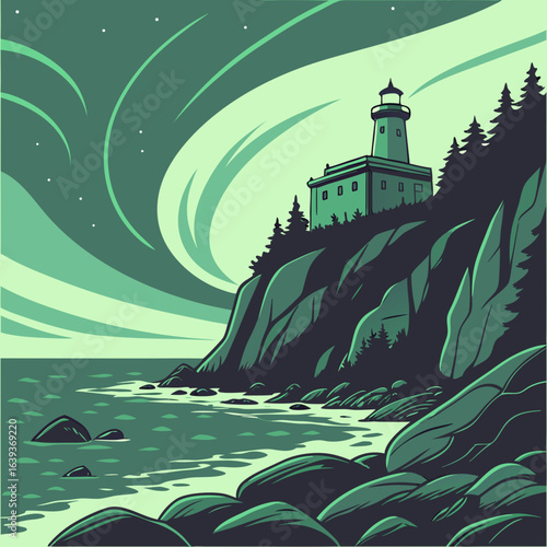 lighthouse in the night