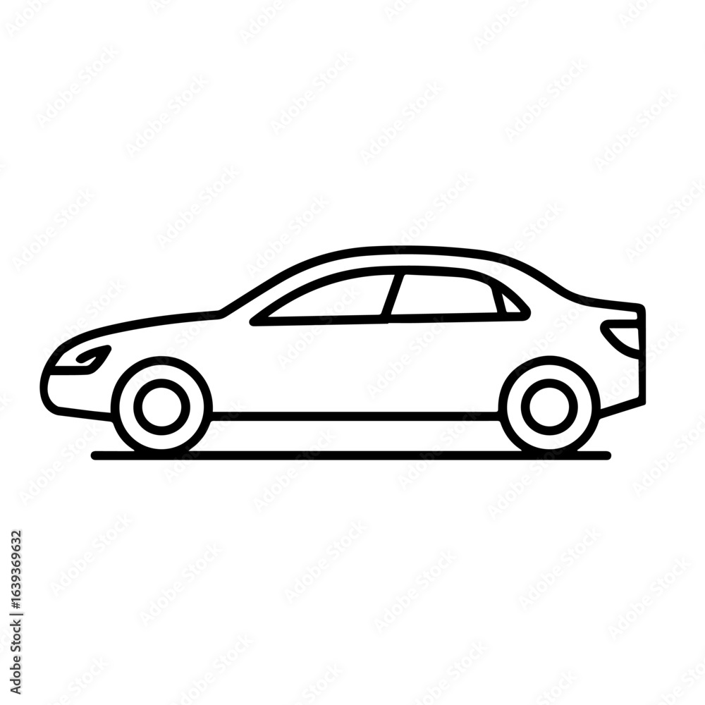 Fototapeta premium car icon line vector illustration isolated on white