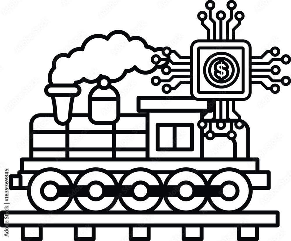 Naklejka premium A train with a dollar sign on it