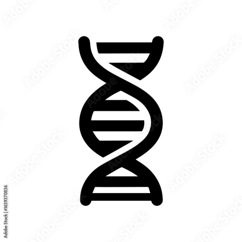 DNA spiral molecule outline vector icon isolated on white background Deoxyribonucleic acid
