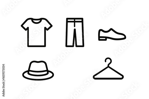 Fashion accessories and clothing items displayed in a minimalistic design