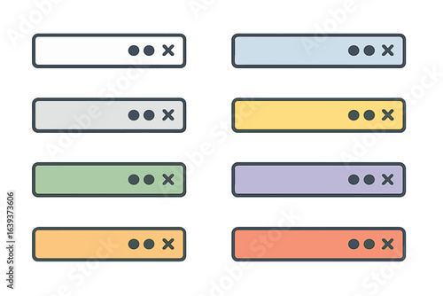 Colorful design elements for user interface in a modern digital application layout