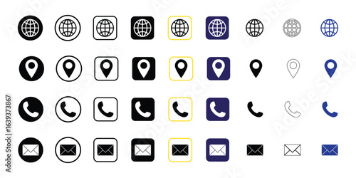 Business card all icon collection here