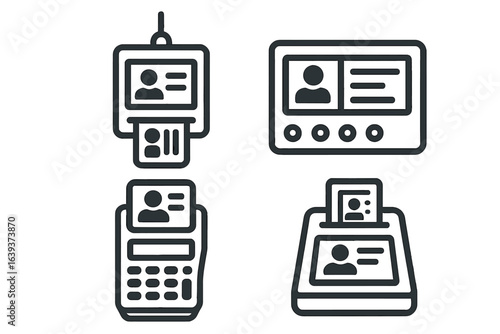 Various devices displaying identification information for secure access and verification in modern technology