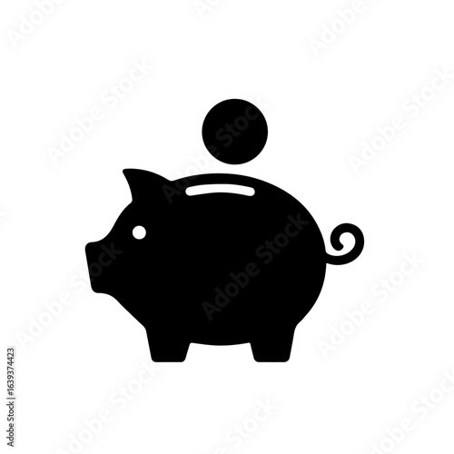 Piggy bank with dollar coin set isolated on white vector