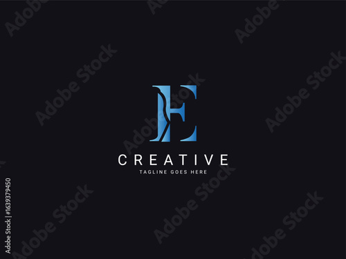 e modern letter logo