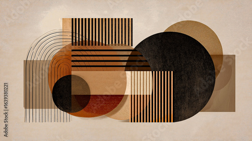Vintage minimalist vector shape design, line art