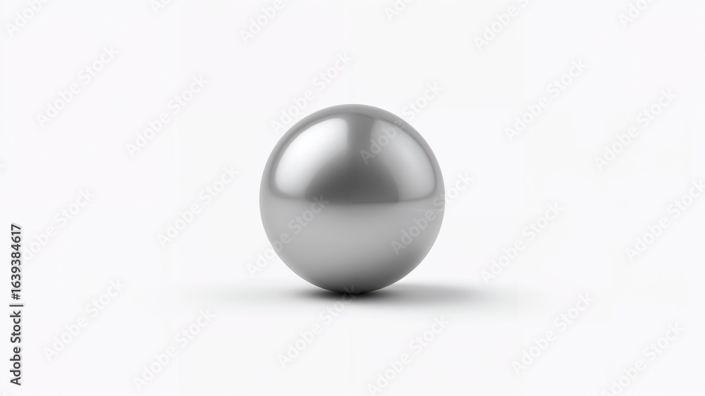 Illustration featuring a shiny gray ball and realistic orb Illustration featuring a shiny gray ball and realistic orb