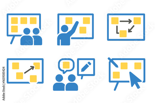 Visual representations of collaborative brainstorming and planning activities in a professional setting